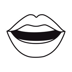 mouth with lips sensual sexy expression. silhouette vector illustration