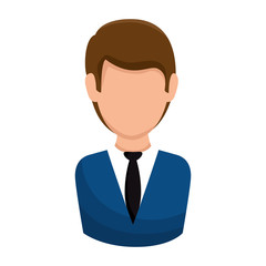 avatar man cartoon wearing suit and tie. vector illustration