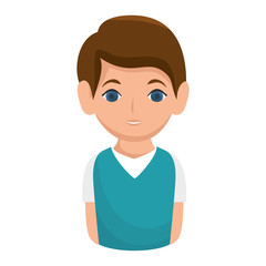 avatar man cartoon wearing blue shirt. vector illustration