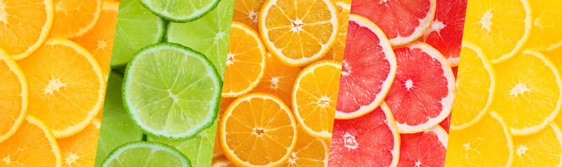 Colorful fruit collage
