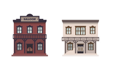 Fototapeta premium Western houses set