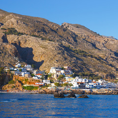 Small town Chora Sfakion, south of Crete, Greece