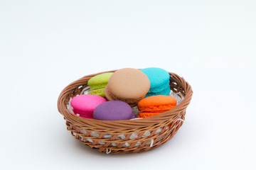 Colorful macaron  on white background