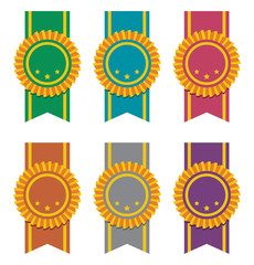 vector set of ribbon badges