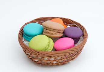 Colorful macaron  on white background