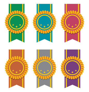 vector set of ribbon badges