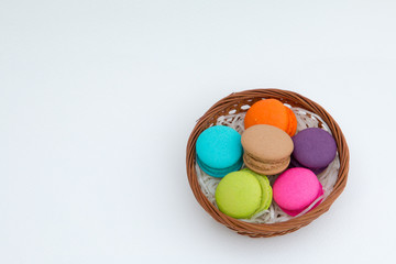 Colorful macaron  on white background