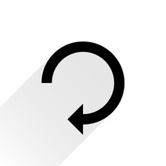 Black arrow icon refresh sign on white background