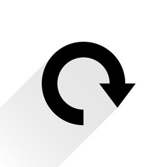 Black arrow icon rotation on white background