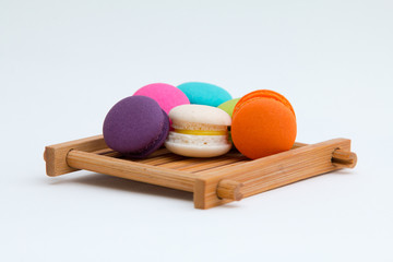 Colorful macaron  on white background