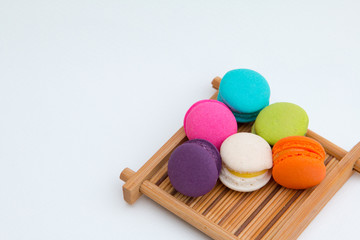 Colorful macaron  on white background