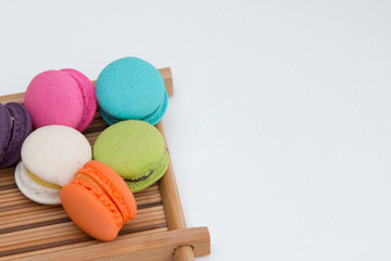 Colorful macaron  on white background