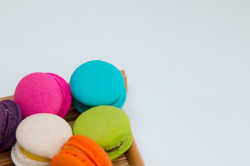 Colorful macaron  on white background