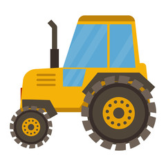 Obraz na płótnie Canvas Vehicle tractor farm vector illustration isolated on white background. Construction industry farm harvesting machinery equipment tractors
