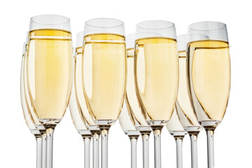 glasses of champagne isolated