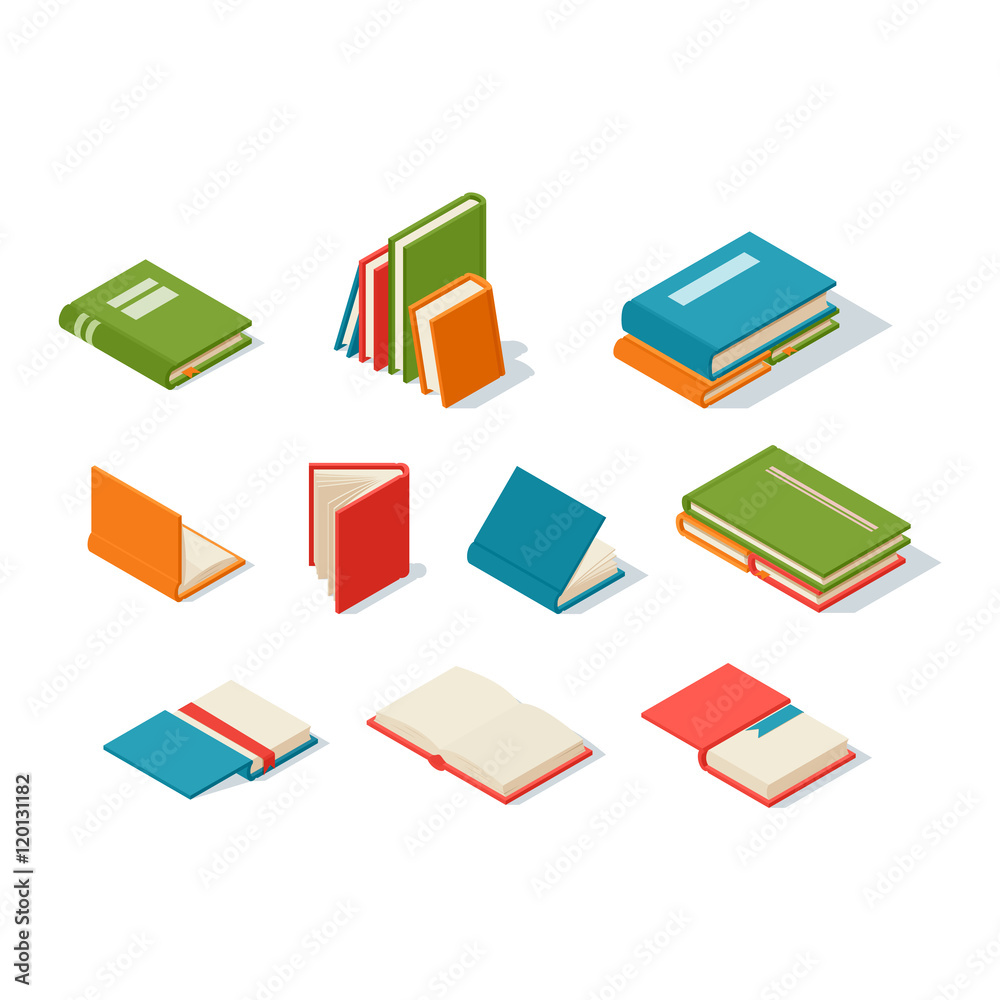 Wall mural Isometric book icon vector illustration.