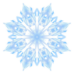 Polygonal mosaic vector snowflake.