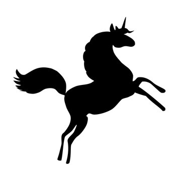 Unicorn silhouette, isolated vector object
