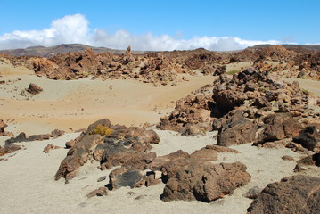 Volcano lava fields