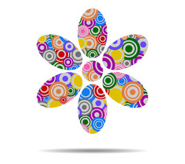 flower circles icon vector