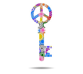key to peace circles icon vector