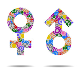 male and female circles icon vector