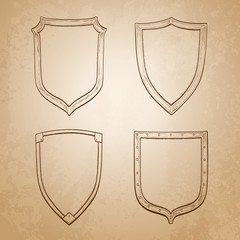 Set of vintage shields