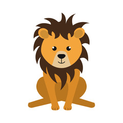 Obraz premium yellow lion animal character cute cartoon. vector illustration