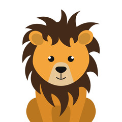 yellow lion animal character cute cartoon. vector illustration