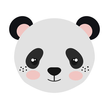 panda bear animal character cute cartoon vector illustration