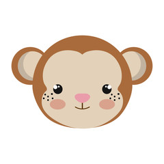 brown monkey animal character cute cartoon. vector illustration