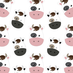 cow animal character cute cartoon background. vector illustration 