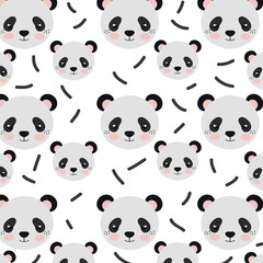 panda bear animal character cute cartoon background. vector illustration