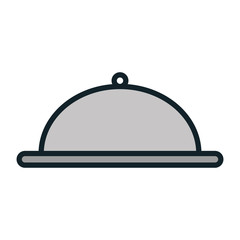 Obraz premium platter restaurant metal waiter plate service catering vector illustration