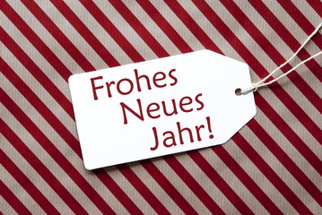 Label On Red Paper, Neues Jahr Means Happy New Year