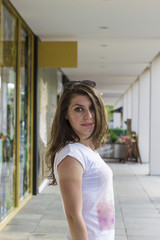 Fototapeta premium Charming girl in the city