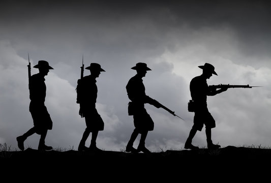 World war 1 soldier silhouette hi-res stock photography and images