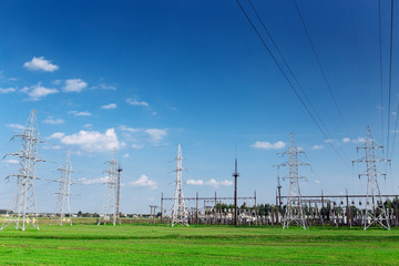 Power station on blue sky at daytime