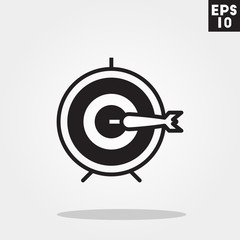 Target in business plan, dart icon in trendy flat style isolated on grey background. Target in business plan, dart symbol for your design, logo, UI. Vector illustration, EPS10.