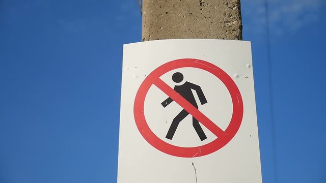 sign road passage prohibited people video