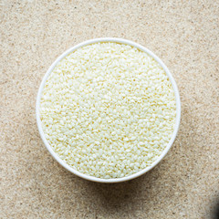 white sesame seeds, Colorful various beans or lentils and whole