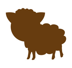 lamb farm animal silhouette icon vector illustration design
