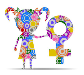 female girl circles icon vector