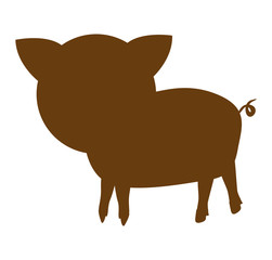 pig farm animal silhouette icon vector illustration design