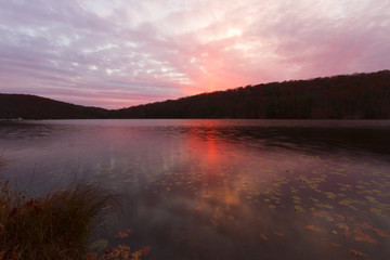Fototapeta na wymiar Fall landscape at sunset.