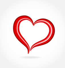 Gossy heart love vector logo
