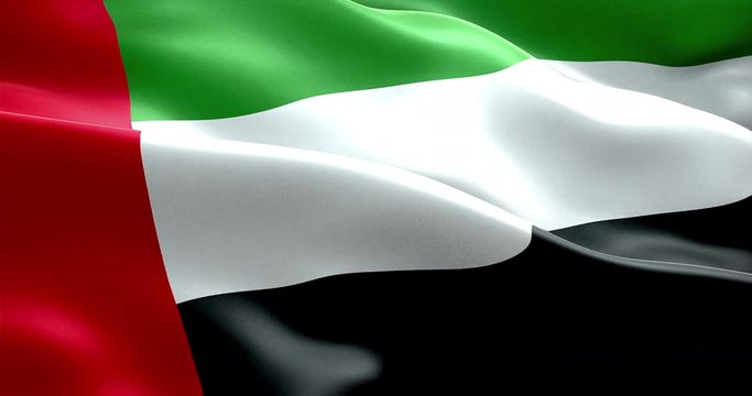 waving fabric texture of the flag with color of united arab emirates, uae 3d animation