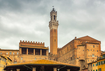 Obraz premium Mangia Tower in Siena, Italy