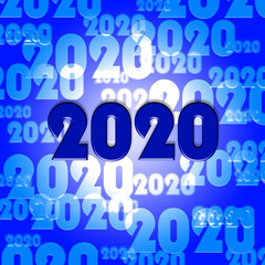 Two Thosand Twenty Indicates Year 2020 3d Illustration