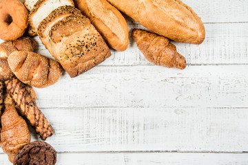 bakery on wood white background